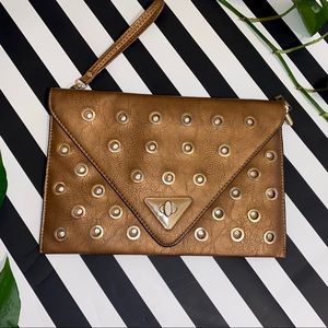 Bronze Diamond Wristlet Clutch